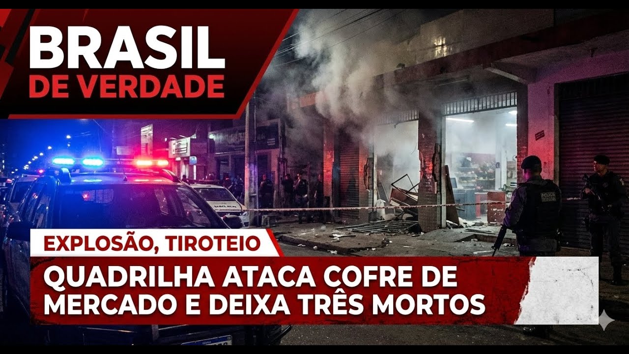 Madrugada de terror: explosão em mercado, troca de tiros e três bandidos mortos