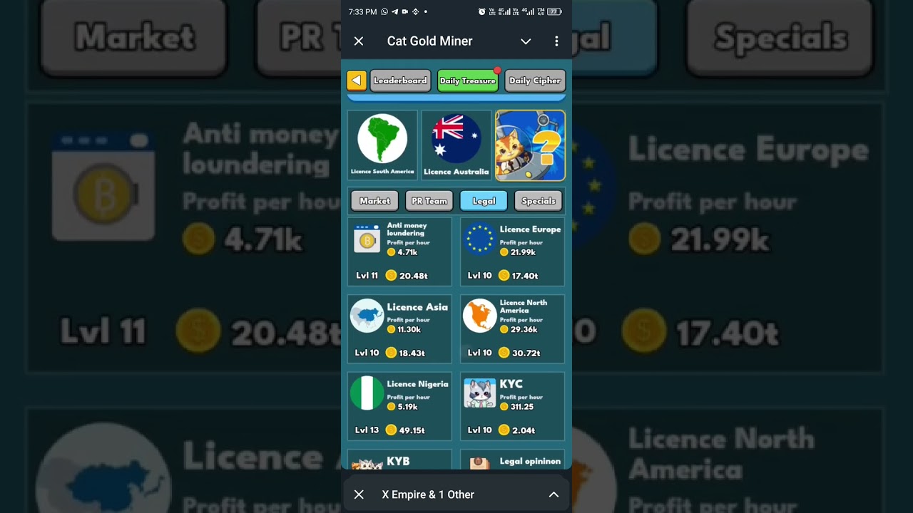 Cat gold miner combo card 27 September 