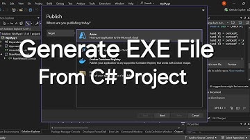 Generate EXE File from C# Project in Visual Studio 2022