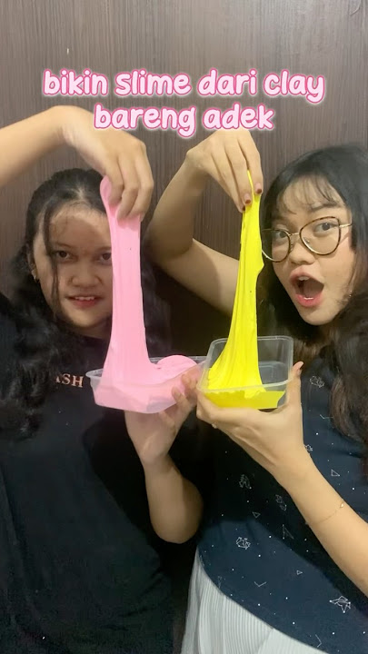 bikin slime pink dan kuning bareng adek aku🌈💛🩷 #artbytatae #carabuatslime #slime #clayslime #art