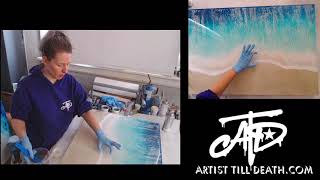 2nd Layer of Waves. 24x36 Ocean Pour