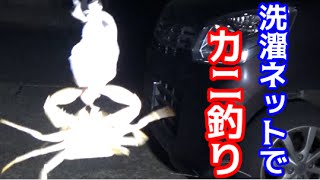 堤防から洗濯ネットでカニを釣る！！！