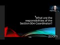 Role of the Section 504 Coordinator