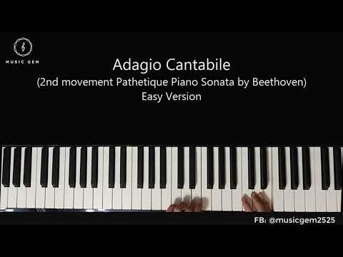Pathetique Piano Sonata 2nd movement (Adagio Cantabile) in C (Easy Version) - Beethoven