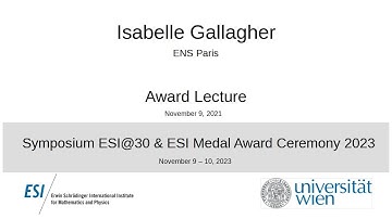 Isabelle Gallagher - Award Lecture
