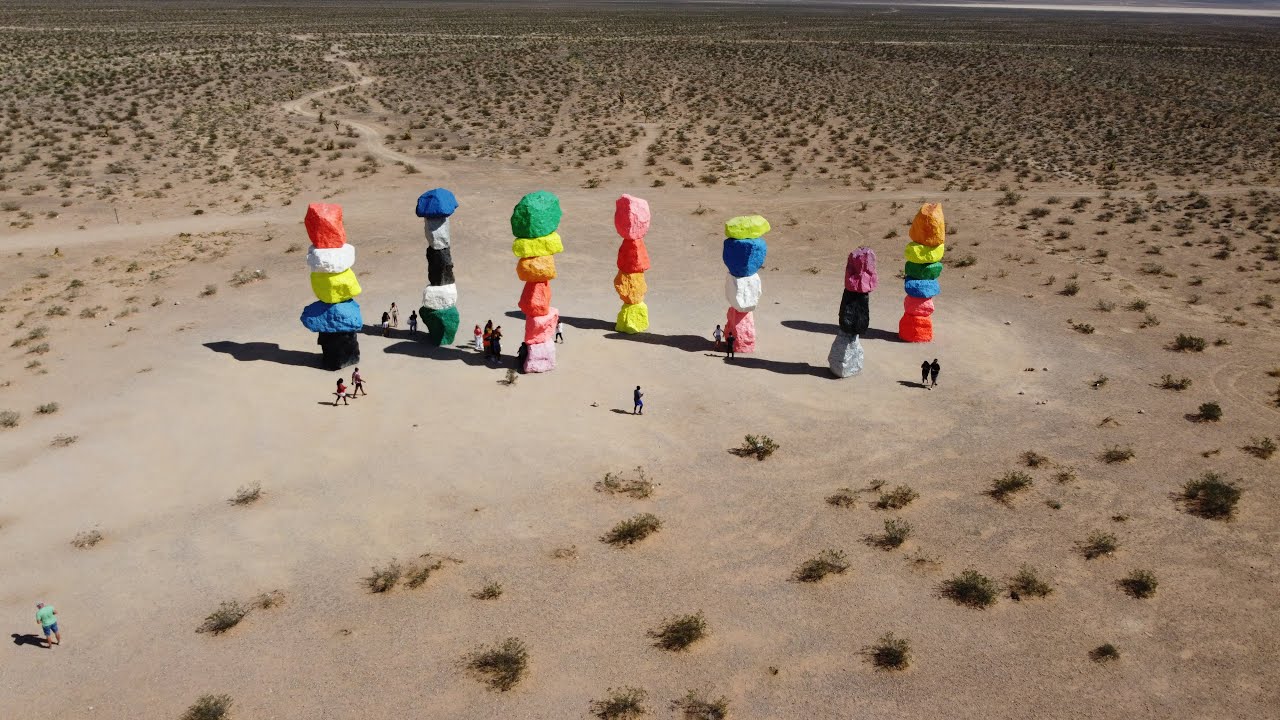 Seven Magic Mountains By Drone 4K - YouTube