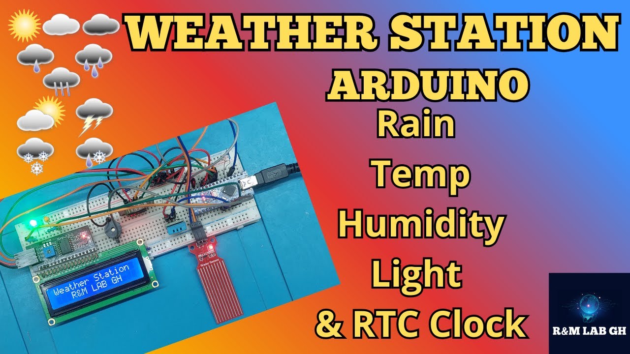 Arduino WEATHER STATION: Rain, Temp, Humidity, Light & RTC Clock