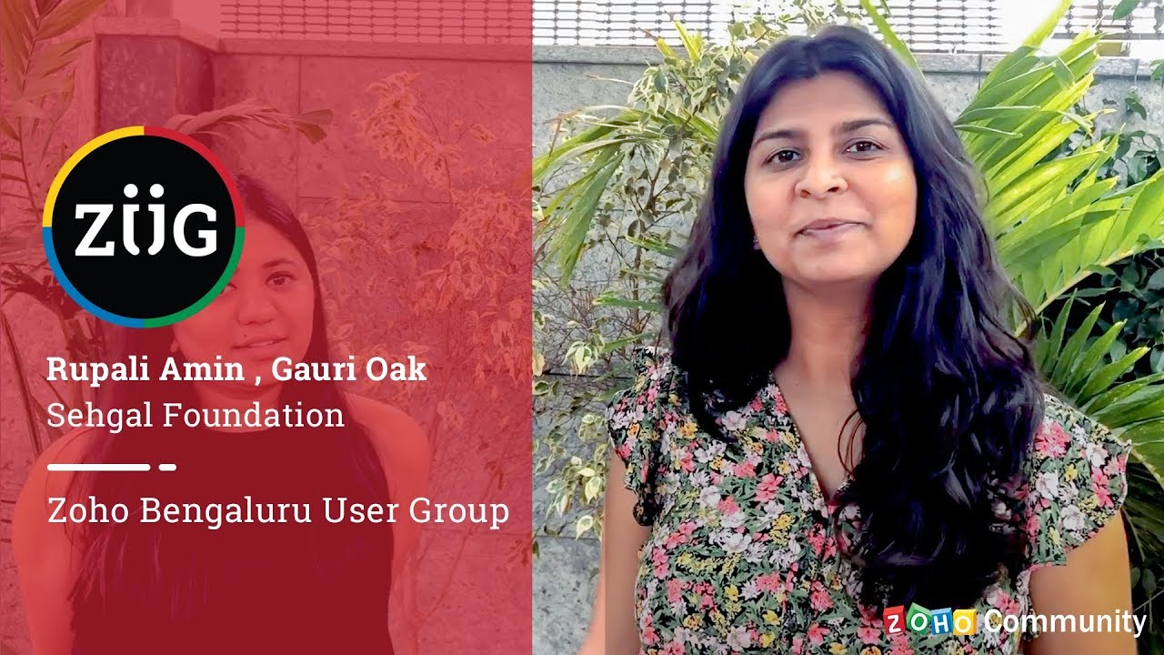 Zoho Bengaluru User Group - Gauri Oak on Zoho User Group meetups business apps in india