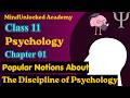 Class 11 Psychology Chapter 1 Popular Notions About the Discipline of Psychology