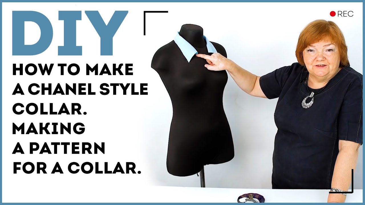 DIY: How to make a Chanel style collar. Making a pattern for a collar.