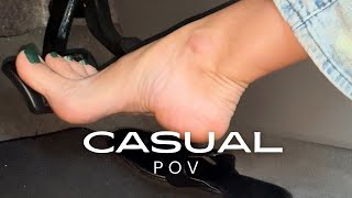 POV Flip Flops to Barefoot | Casual Driving Close-Up screenshot 5
