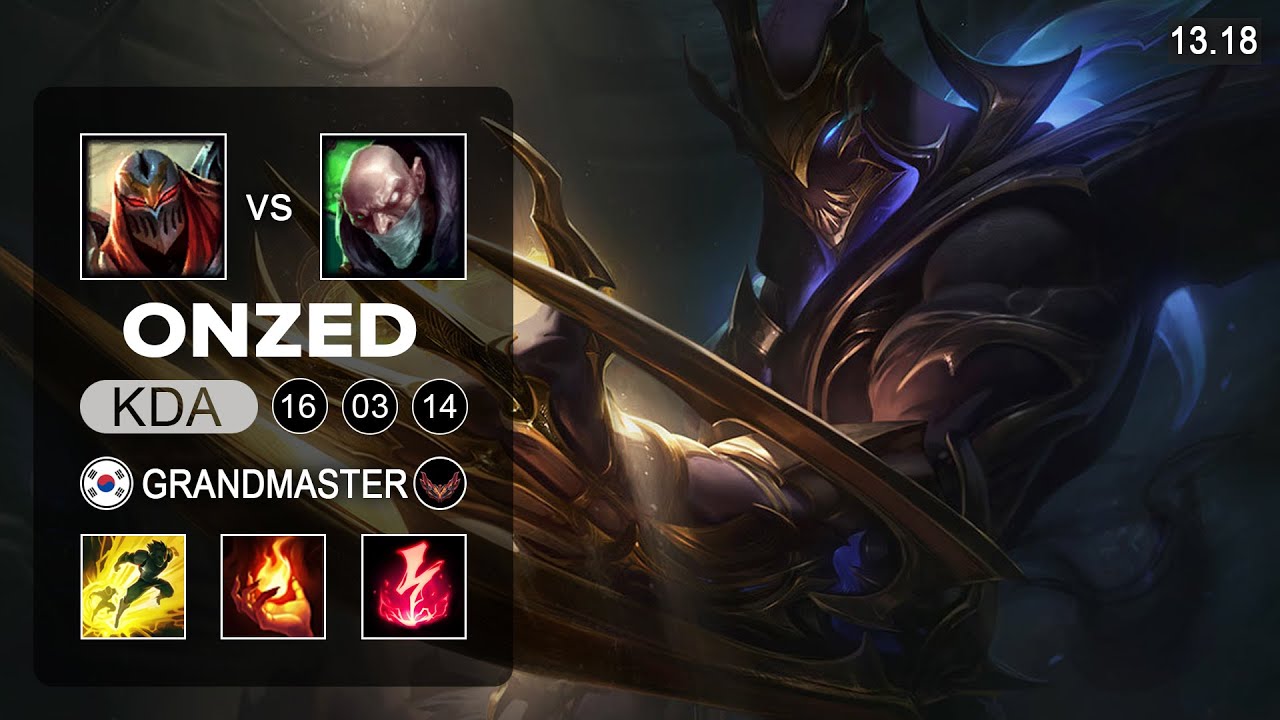 OnZed Zed vs Singed Mid   KR Grandmaster   Patch 13 18 Season 13