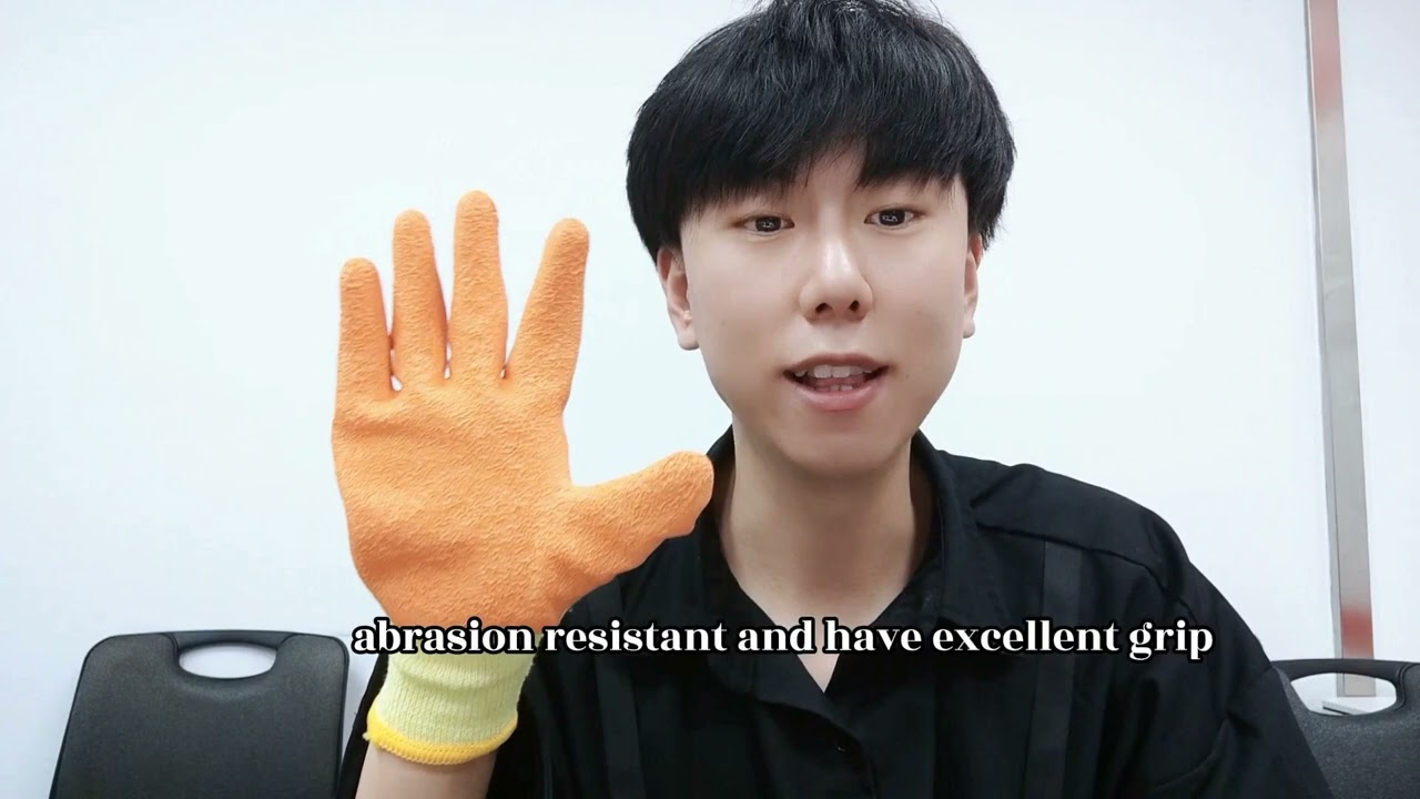 10G 2threads Latex Crinkle Gloves