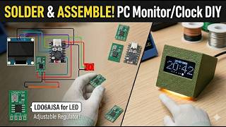 Animated Clock and PC monitor - 0.96 OLED Assembly -  - using LDO6AJSA for LED