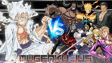 Luffy Gear 5 (New) vs Kaido, Zoro Onigashima, Naruto, Sasuke, Monster Garou, Giorno ANIME MUGEN JUS