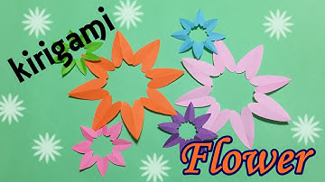How to make simple & easy Kirigami paper flower | Paper Cutting Craft for beginners | Origami
