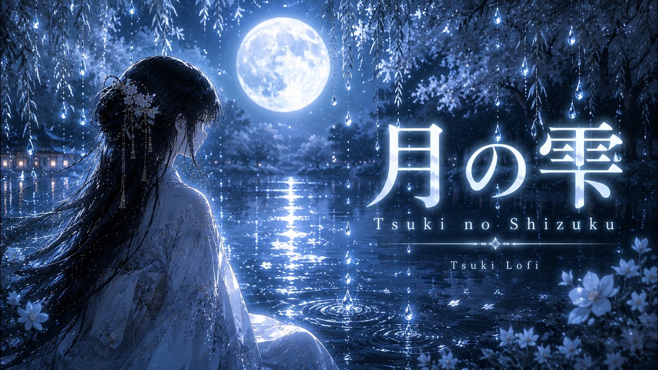 『月の雫にふれる夜』 アーティスト：アトリエ・そら♫ 月の雫 Tsuki no Shizuku 💧 | Tsuki Lofi - Japanese Lofi Beats