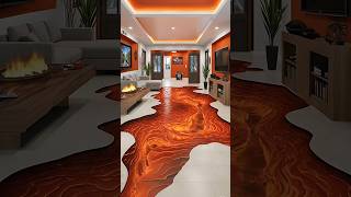 Luxury Lava Epoxy Floor Living Room