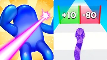 Gameplay Snake Run Race 3D Vs Blob Shooter 3D ❤❤🍟🍟🍔🍔🥗🥗🥙New Max Update Gameplay W78