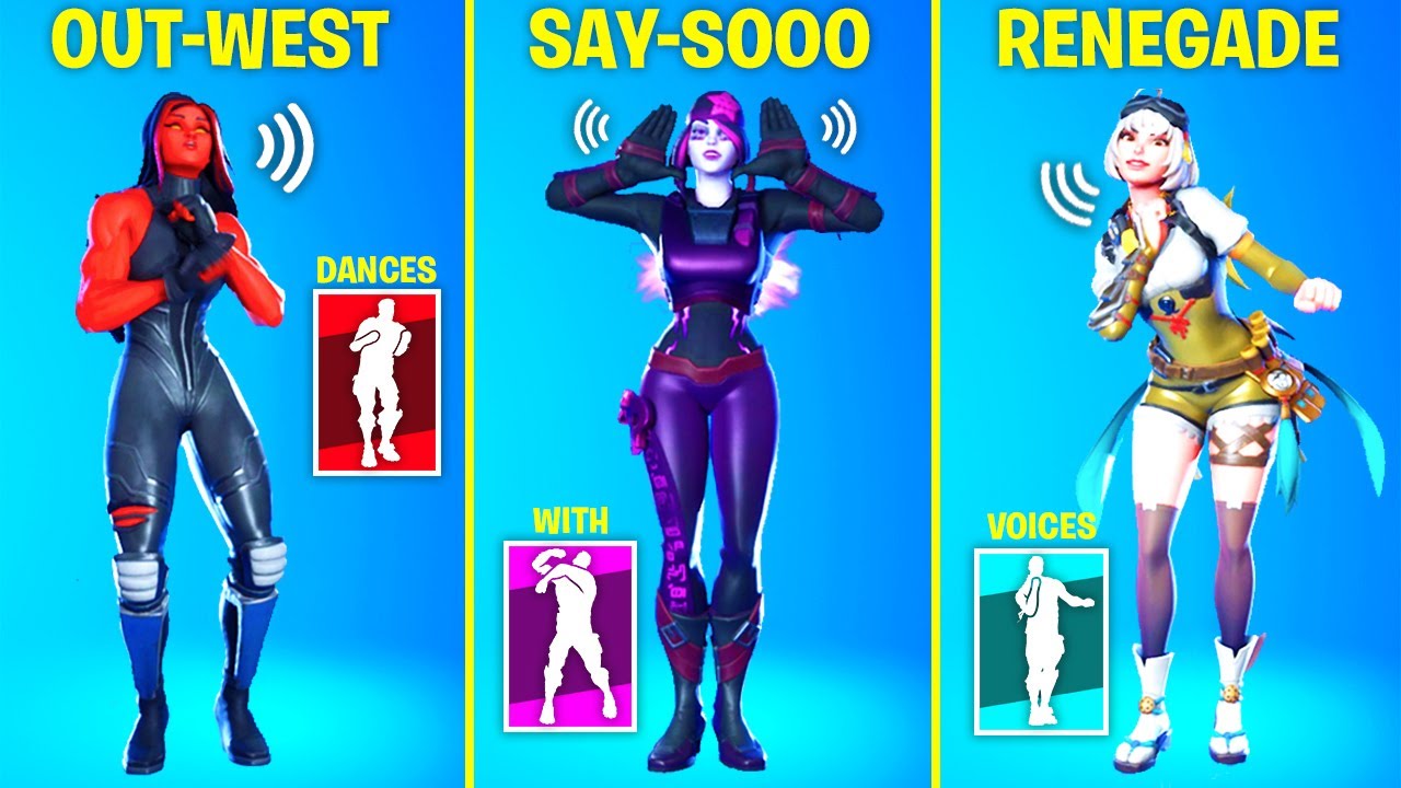 These Legendary Fortnite Dances Have Voices! #3 (Tik Tok Say So, Out West, The Renegade)