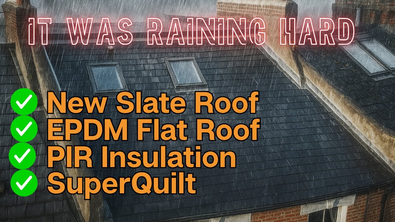New slate & flat roof fully insulated to new building regulations specifications