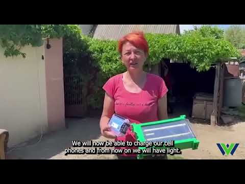 Ukrainian Woman Near War Front Receives W.Va. Made Solar Unit