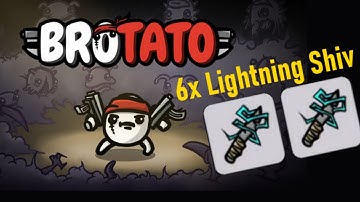 Brotato - Full Lightning Shiv Build /w Crazy - Wave 12 (Win)