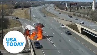 Minnesota Truck Erupts In Flames After Car Crash Usa Today