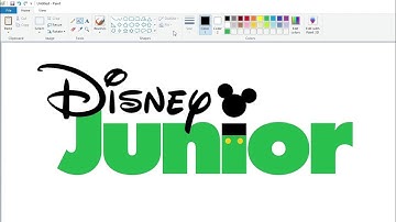 How to draw a green Disney Junior logo using MS Paint | How to draw on your computer