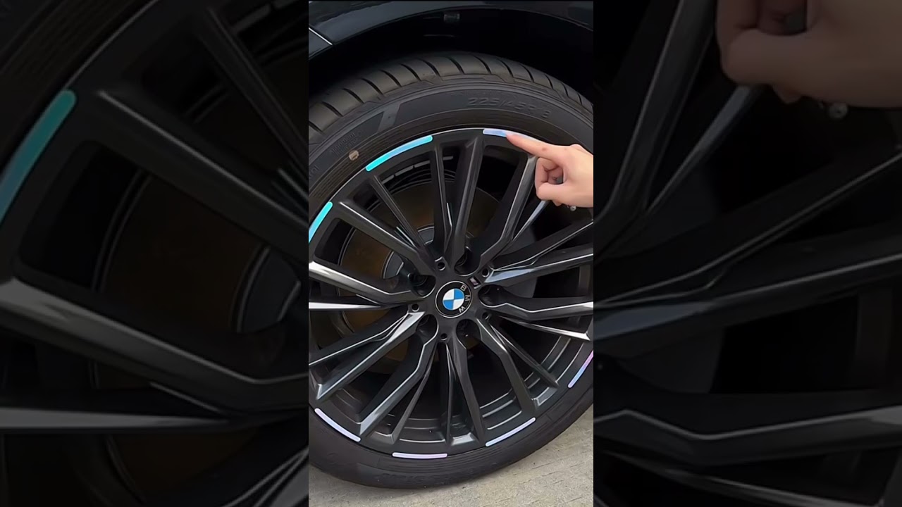 Car wheel hub reflective stickers personalized creative colorful tire warning stickers 