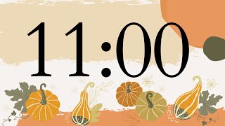 11 Minute Fun Fall Pumpkin Classroom Timer (No Music, Warm Piano Tones at End)