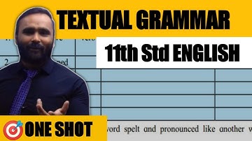 TEXTUAL GRAMMAR | 11th STD ENGLISH | ONESHOT 🎯 | PRADEEP GIRI SIR