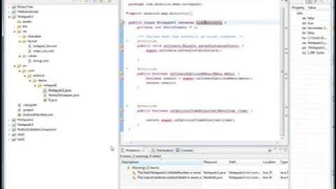 Android NotePad Tutorial video 3/16