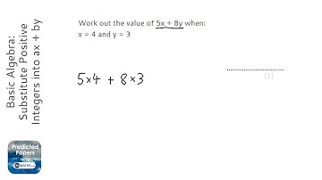 Basic Algebra: Substitute Positive Integers into ax + by (Grade 3) - OnMaths GCSE Maths Revision