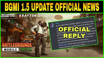 BATTLEGROUNDS MOBILE INDIA 1.5 UPDATE OFFICIAL NEWS || DATA TRANSFER ERROR REASON EXPLAINED