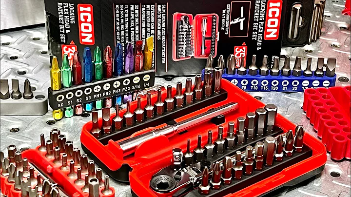 NEW - ICON Locking Flex Head Ratchet With 35 Piece Bit Set. # 58074