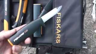 Обзор набора Fiskars: топор X7, пила SW73, нож K40