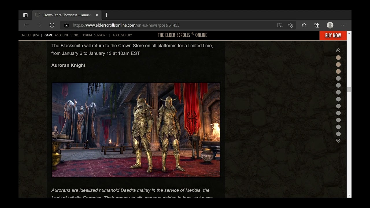 ESO Crown Store Showcase January 2022 YouTube