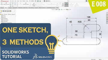 SolidWorks Sketch Tutorial (E008) │ 3 Approaches to Create This Sketch Exercise – For Beginners