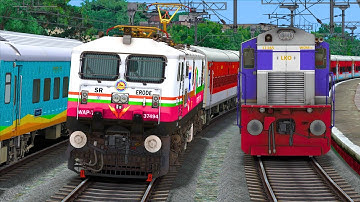 LHB RAJDHANI OVERTAKE LHB EXPRESS TRAIN | BUMPY RAILROAD | Train Simulator | Railworks | NTG GAMING