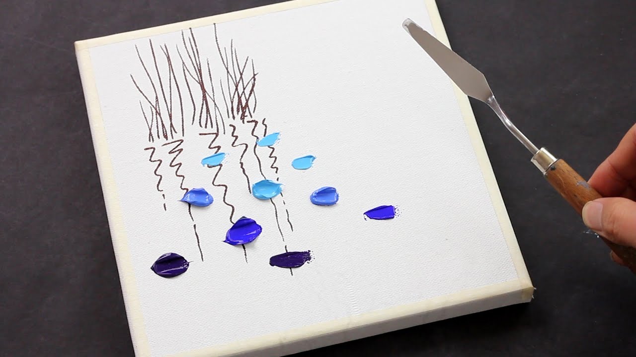 Acrylics Lotus Painting / Acrylic Painting on Canvas Step by Step / Easy / Day 274