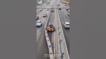 Fastest highway barrier installation  Good tools and machinery can increase work efficiency #arts