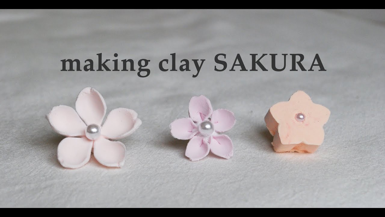 100均diy ダイソーのねんどで桜を作ってみました Making Sakura With Daiso Clay Youtube