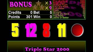 Video Poker triple star 2000 videopoker slot bar screenshot 2