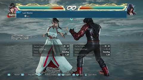 Kazumi movelist with frame data display season 4 (opponent all block)