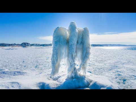 Ice Angel Must See Stunning 4K Drone Footage Pure Michigan Breath Taking New Buffalo, Michigan!