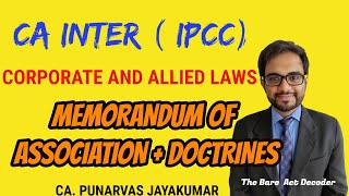 CA-Inter Nov 20 Company Law | Alteration of Memorandum of Understanding | CA.Punarvas Jayakumar