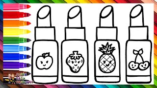 Draw And Color 4 Lipsticks Drawings For Kids