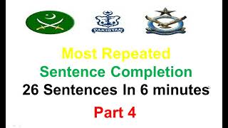 English ISSB Sentence Completion Test (26) in 6 Min | Sentence Completion Part 4