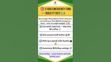 💰 How to Build a $1000 Emergency Fund FAST in the U.S.! ⚡🇺🇸 #ytshorts #finance #youtubeshorts